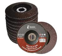 Molatool Lot de 5 disques à lamelles en corindon 150 x 22,2 - Grain 40 - Pour plastique, bois, acier, Disque à Sculpter - 5 disques abrasifs - 150 mm