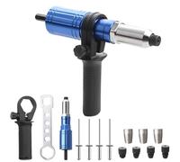 Molbory Kit d'adaptateur de pistolet à riveter avec embouts de nez de 2,4 mm, 3,2 mm, 4 mm, 4,8 mm pour visseuse sans fil avec 100 rivets, adaptateur de pince à rivet, adaptateur professionnel de