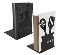 Molbory Lot de 2 serre-livres creux en forme de L - 15 x 10 x 10 cm - En métal - Style créatif - Pour cuisine, bureau, école