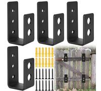 Molbory Lot de 4 supports d'angle en U en acier inoxydable - Pinces de porte en acier inoxydable - Serrure de porte de sécurité en U - Profil en U - Pour serrures de porte renforcées - Supports avec