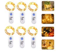 Molbory Lot de 6 guirlandes lumineuses à LED avec minuteur - 2 m - Étanche IP65 - Pour fête, jardin, Noël, Halloween, mariage