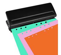 Molbory Perforatrice à 6 compartiments - Espacement réglable - Pour A3 A4 A5 B3 B4 B5 - Capacité de perforation de 6 feuilles - Noir - Diamètre du trou : 5,5 mm