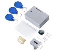 Molbory Serrure d'armoire intelligente, sans trous, 3 porte-clés et 1 carte, serrure invisible, ouverture électronique RFID pour bibliothèques, saunas, usines et bureaux