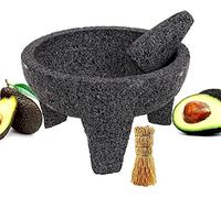 Molcajete Mortier et pilon 20,3 cm Salsera Salsa Guacamole Tejolote Lavastone Aztèque Maya Toltèque Volcanique Rock Ancien Traditionnel Préhispanique Antique Pierre de Meulage Metlapil