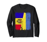 Moldavie Ukraine Demi-Drapeau Moldave Ukrainien Heritage Manche Longue