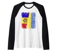 Moldavie Ukraine Demi-Drapeau Moldave Ukrainien Heritage Manche Raglan