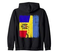 Moldavie Ukraine Demi-Drapeau Moldave Ukrainien Heritage Sweat à Capuche