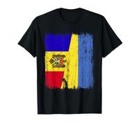 Moldavie Ukraine Demi-Drapeau Moldave Ukrainien Heritage T-Shirt