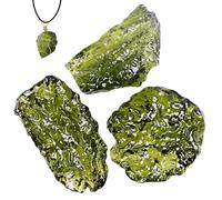 Moldavite, 3 pièces cristal Moldavite 1-3g météorite tchèque verte pendentif en pierre irrégulière artificielle pour fournitures de fabrication de bijoux, style pierre aléatoire