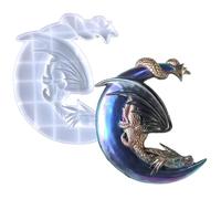 Molde De Silicona 3D Dragón - Moldes De Resina Para Colgantes, Luna Y Dragón | Decoración Manual Para Pared Y Pasteles, Diseño Semidimensional De Dragón