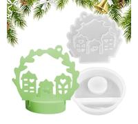 Molde para portavelas de resina, molde para portavelas de Navidad, Moldes para candelabros de silicona, Moldes del soporte de la vela de la luz del té del silicón, moldes artesanales de la resina conc