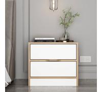 Concept Usine – Table de chevet Molde – Bois et blanc, 2 tiroirs