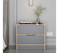 Molde table de chevet bois et gris 2 tiroirs