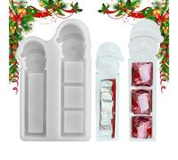 Moldes De Silicona Navideños Avec Diseño De Santa |Christmas Silicone Mold | Moldes Para Dulces Navideños | Molds Manualidades Chocolate Galletas Jabón Hielo Decoración Cocina Fiestas - 16 x 9,5 x 1,3