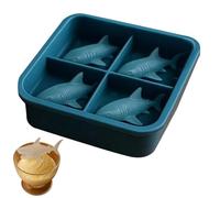 Moldes Para Hielo | Molde Reutilizable Con Forma De Tiburón De 4 Cavidades | Molde Para Hacer Hielo | Ideal Para El Hogar, La Cocina, Reuniones Familiares, Celebraciones, Restaurantes, Picnic