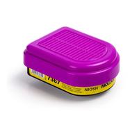 Moldex 7367 Cartouche semi-rectangulaire combinée pour vaporisation organique/gaz acide/filtre P100 pour demi-masque et masque intégral réutilisable