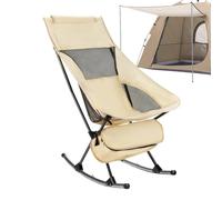 Moldia pliable : chaise de camping, rocker portable en plein air | Chaise de patio pliable avec accoudoirs, têtes de lit rembourrées rockers de voyage, chaise de pelouse confortable (21,65 x