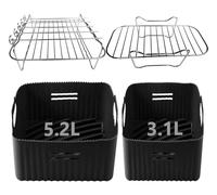 Moleath Accessoires Air Fryer Compatible pour Moulinex EZ9018 5,2/3,1 L, 6PCS Réutilisable Moule Silicone Air Fryer, Air Fryer Accessoires pour moulinex air fryer