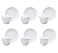 molecuisine Set tasse de thé avec soucoupe 6 unités. Elisa Rococo '21 cl blanc