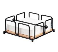 MOLEDINO Porte Serviette de Table en Métal, Design Porte Serviette Papier Plat avec Bras Lesté de Cuisine, Distributeur Serviette Papier avec base en bois de Bar, Black Napkin Holder for Table (Noir)