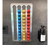 molemo Porte-capsules en acier inoxydable pour Nespresso Original - Montage mural sans perçage - Auto-adhésif - Distributeur de capsules Nespresso