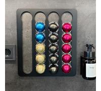 molemo Support de capsules pour Nespresso Vertuo - Support autocollant - Support mural sans perçage - Organiseur de camping (noir)