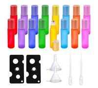 MOLENCO 16 Pièces Flacon Roll on Vide 10ml, Roll on Bouteilles en Verre | avec Rouleau Acier Inoydable, Rechargeable Roll on Huile Essentielle Vide, Bonne Étanchéité, pour Parfum, Massage, Voyage