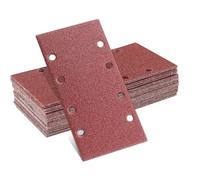 MOLENCO 35 Feuilles Papier Abrasif pour Ponceuse, 93 x 185 mm Feuilles Abrasives pour Ponceuse Vibrante, Papier Abrasif Rectangulaire pour Poncer Polir, Grains 40/60/80/120/240, 8 Trous