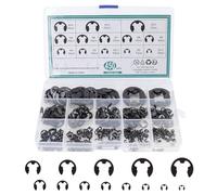 MOLENCO 450 Pièces Circlips Assortiment, Circlips E-clips, Anneau de E-clips Circlip Externe en Acier à Ressort pour Fixer Poulies à Engrenages de Roulement(13 Tailles)