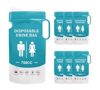 MOLENCO 7Pcs Sacs Urinaires Jetables, 750ml Sacs Urinoirs d'urgence, Sac Urinaire Jetables d'urgence, Urinoir Portable pour Homme pour Homme, Femme, Enceinte, Patient, Camping, Randonnée