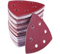 MOLENCO Lot de 72 feuilles de papier abrasif triangulaire, ponceuse delta, papier abrasif 93 x 93 x 93 mm, ponceuse orbitale, papier abrasif 40, 60, 80, 120, 180, 240, pour ponceuse multifonction, 6