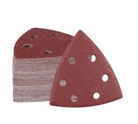 MOLENCO Papier Abrasif pour Ponceuse, 72 Pièces Delta-Triangles de Ponçage, 93 x 93 x 93 mm Papier Ponceuse Triangulaire, 6 Trous, Grains 40/60/80/120/180/240 pour Ponçage et Polissage