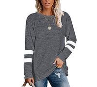 MOLERANI Pulls pour Femmes uni uni à Manches Longues Hauts Tuniques pour Leggings Sweats Amples Gris Ardoise Gris M