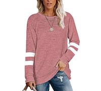 MOLERANI Pulls Unis pour Femmes Pulls Tuniques Chemises Tuniques à Manches Longues Vêtements d'hiver 2XL Corail Brique Rouge