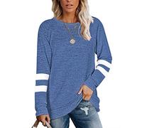 MOLERANI Sweat-Shirts Doux pour Femmes Pulls d'automne Chemises à Manches Longues pour Leggings Marine 2XL