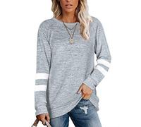 MOLERANI Sweats pour Femmes Pulls Pulls Tuniques Légers Gris Blanc L