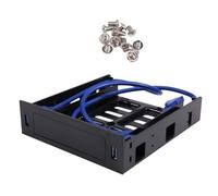 MOLERRI 2 X Panneau USB 3.0 avec PéRiphéRique/Disque Dur 3,5 Pouces ou SSD/HDD 2,5 Pouces vers Disquette 5,25 vers Support de Plateau de Baie de Lecteur Optique