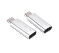 MOLERRI 2PCS USB Type-C Data Blocker USB-C Juice Jack Adaptateur Support Charge (50V / 5A) ArrêTer Le Vol de DonnéEs (Argent)