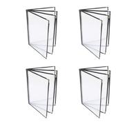 MOLERRI 4 Couvertures de Menu Pièces, Couvertures de Menu 8,5 X 11 Pouces, Support de Menu 4 Pages 8 Vues, Couvertures de Menu de Restaurant pour Papier de Format A4, Livre de Menu Facile à Utiliser