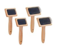 MOLERRI 4 Pièces Brosse à Laine Cardeuses à Main Brosse à Lisser Brosse à Feutrage à Aiguille avec Manche en Bois Couleur Blé pour Chiens