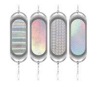 MOLERRI 4 Pièces de Leurres de Pêche, Planches de Plongée Pivotantes et Lumineuses, Planches de Rabotage, Kokanee pour Dodger, Clignotants de Pêche, Matériel de Pêche à la Traîne