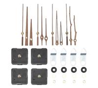 MOLERRI 4 PièCes de MéCanisme de Mouvement D'Horloge à Quartz avec 4 Types D'Aiguilles D'Horloge en Bois de Noyer Accessoires D'Horloge pour la RéParation D'Horloge