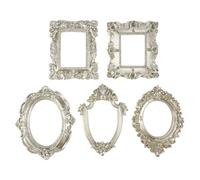 MOLERRI 5 PièCes SéRies Vintage RéSine Cadre Photo Fleur Ovale Rectangle Cadre, Table PréSentoir Cadre pour Photographie DéCor à