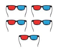 MOLERRI 5Pcs Lunettes 3D Noir Cadre Rouge Bleu Dimensionnel 3D Lunettes de Cinéma Maison pour Film Anaglyphe Dimensionnel TV Vidéo