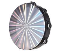 MOLERRI 6 Pouces en Bois en Bois Tambourin Double Rangée à Main Bague à Main Tambour de la Tête Réfléchissante Instrument de Percussion Jouet Danse en Chant Accompagné