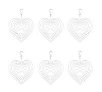 MOLERRI 6Pack 8 Pouces Sublimation Vent Spinners Vierges pour la Cour et Le Jardin Décoration Intérieure et Extérieure Décoration de Porte en Forme de Cœur