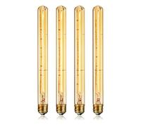 MOLERRI Ampoule à LED Tubulaire Longue Dimmable, Ampoule Décorative Tubulaire à Filament Virtuel Dimmable, Ampoule Vintage en Tube Décoratif, 4 Pièces