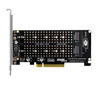 MOLERRI Carte PCI-E X8 Double Disque Carte NVME M.2 M Key SSD Adaptateur D'Extension Extended Dual NVME PCI-E X8 Split Card