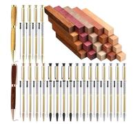 MOLERRI Craquez Vos Stylos: 10 Ensembles de Kits de Stylo à Virage en Bois Mince de 7 mm avec des Recharges et des Blancs pour les Projets de Tour