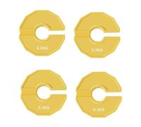 MOLERRI Disques de Poids en Caoutchouc Jaune de Type Micro pour Haltères, 0,5 Kg, de 4 Pièces pour L'Entraînement en Force